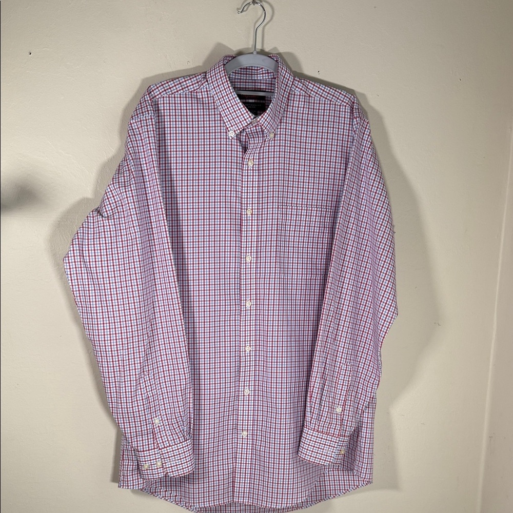 Kirkland Signature Men's Checkered Shirt - Red and White